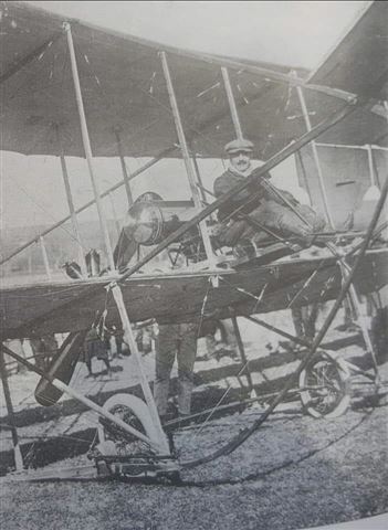 Albert Kimmerling Feb 1911 in his Sommer biplane