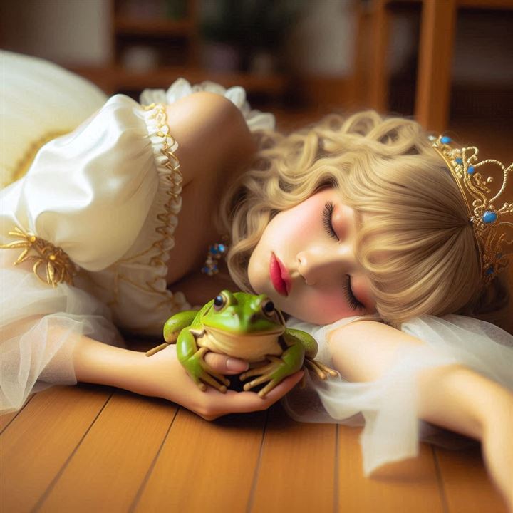 Princess lying on the floor (IA generated)
