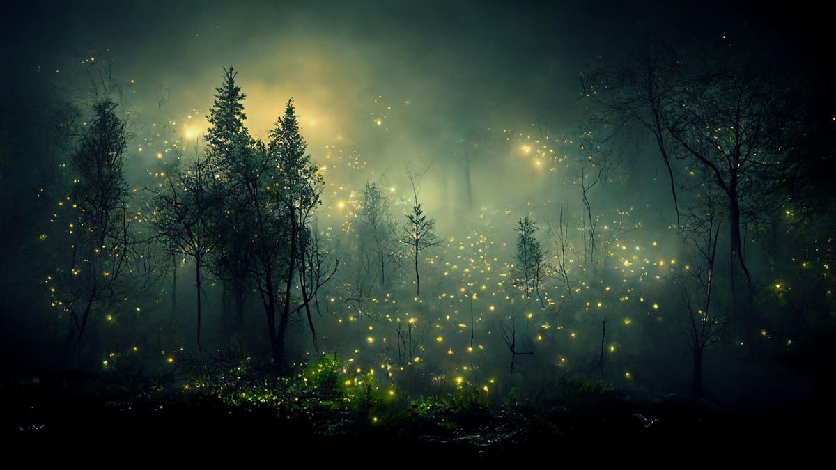Fireflies by monicore on Pixabay.com