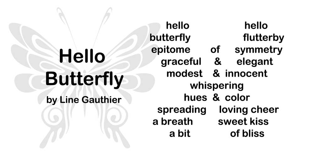 Concrete Poem: Hello Butterfly