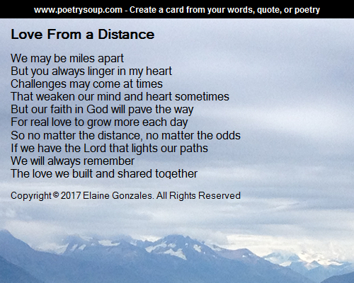 Distance in love poems